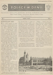 Polacy w Danji : ilustrowany miesięcznik, poświęcony sprawom wychodźtwa polskiego w Danji : organ Związku Polaków i Stowarzyszeń Młodzieży Polskiej w Danji. 1934, nr 3