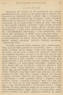 Wiadomości Katolickie : dwutygodnik poświęcony ideom i sprawom katolickim. R.3, 1926, nr 5
