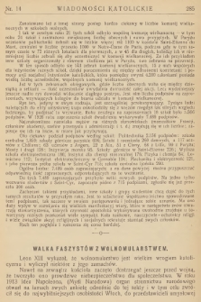 Wiadomości Katolickie : dwutygodnik poświęcony ideom i sprawom katolickim. R.3, 1926, nr 14