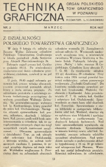 Technika Graficzna : organ Polskiego Tow. Graficznego w Poznaniu. 1927, nr 2
