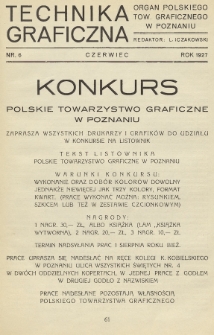Technika Graficzna : organ Polskiego Tow. Graficznego w Poznaniu. 1927, nr 6