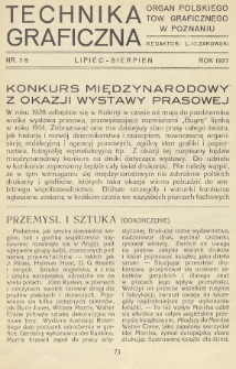 Technika Graficzna : organ Polskiego Tow. Graficznego w Poznaniu. 1927, nr 7-8
