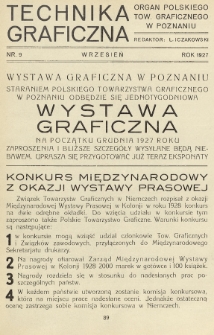 Technika Graficzna : organ Polskiego Tow. Graficznego w Poznaniu. 1927, nr 9