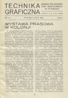 Technika Graficzna : organ Polskiego Tow. Graficznego w Poznaniu. 1928, nr 4-5