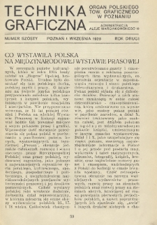 Technika Graficzna : organ Polskiego Tow. Graficznego w Poznaniu. 1928, nr 6