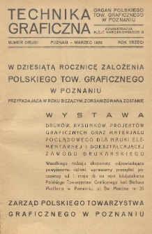 Technika Graficzna : organ Polskiego Tow. Graficznego w Poznaniu. 1929, nr 2