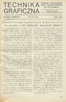 Technika Graficzna : organ Polskiego Tow. Graficznego w Poznaniu. 1929, nr 4