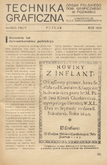Technika Graficzna : organ Polskiego Tow. Graficznego w Poznaniu. 1929, nr 5