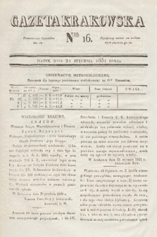 Gazeta Krakowska. 1831, nr 16
