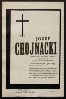 Ś.p. Józef Chojnacki [...] członek ZBoWiD [...] zmarł 7 września 1974 r. [...]