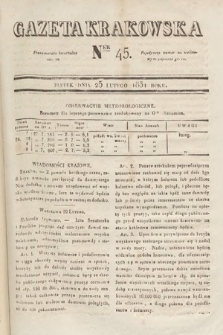 Gazeta Krakowska. 1831, nr 45