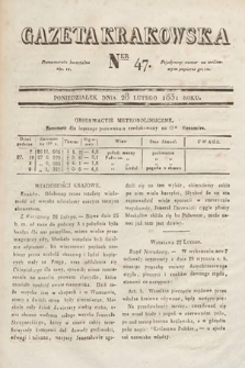 Gazeta Krakowska. 1831, nr 47