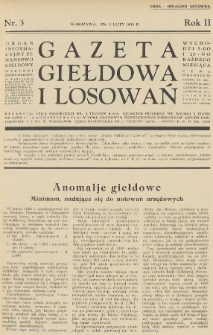 Gazeta Giełdowa i Losowań : organ informacyjny finansowo-giełdowy. 1933, nr 3