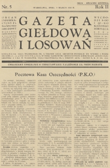 Gazeta Giełdowa i Losowań : organ informacyjny finansowo-giełdowy. 1933, nr 5