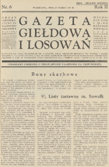 Gazeta Giełdowa i Losowań : organ informacyjny finansowo-giełdowy. 1933, nr 6