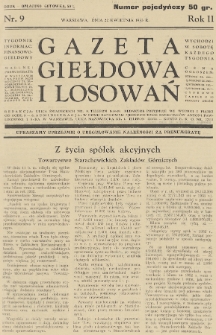 Gazeta Giełdowa i Losowań : tygodnik informac. finansowo-giełdowy. 1933, nr 9