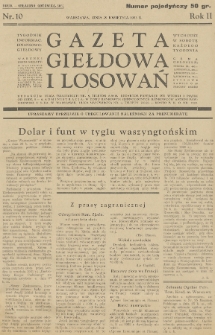 Gazeta Giełdowa i Losowań : tygodnik informac. finansowo-giełdowy. 1933, nr 10
