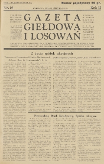 Gazeta Giełdowa i Losowań : tygodnik informac. finansowo-giełdowy. 1933, nr 16