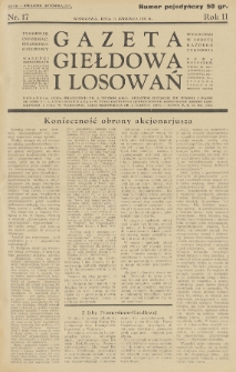 Gazeta Giełdowa i Losowań : tygodnik informac. finansowo-giełdowy. 1933, nr 17
