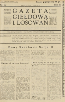 Gazeta Giełdowa i Losowań : tygodnik informac. finansowo-giełdowy. 1933, nr 20