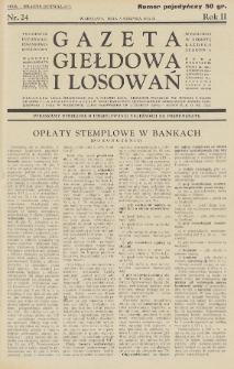 Gazeta Giełdowa i Losowań : tygodnik informac. finansowo-giełdowy. 1933, nr 24