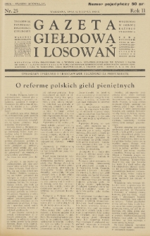 Gazeta Giełdowa i Losowań : tygodnik informac. finansowo-giełdowy. 1933, nr 25