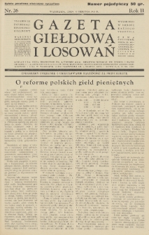 Gazeta Giełdowa i Losowań : tygodnik informac. finansowo-giełdowy. 1933, nr 26