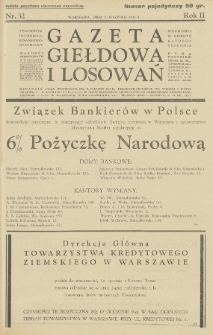 Gazeta Giełdowa i Losowań : tygodnik informac. finansowo-giełdowy. 1933, nr 32