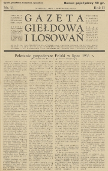 Gazeta Giełdowa i Losowań : tygodnik informac. finansowo-giełdowy. 1933, nr 33