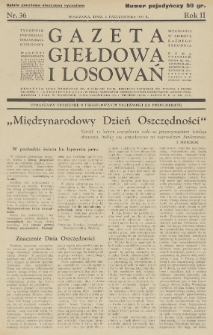 Gazeta Giełdowa i Losowań : tygodnik informac. finansowo-giełdowy. 1933, nr 36