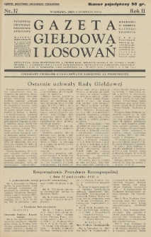 Gazeta Giełdowa i Losowań : tygodnik informac. finansowo-giełdowy. 1933, nr 37