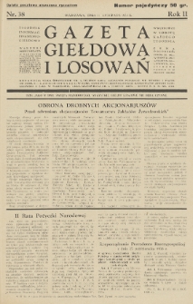 Gazeta Giełdowa i Losowań : tygodnik informac. finansowo-giełdowy. 1933, nr 38