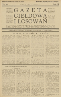 Gazeta Giełdowa i Losowań : tygodnik informac. finansowo-giełdowy. 1933, nr 39