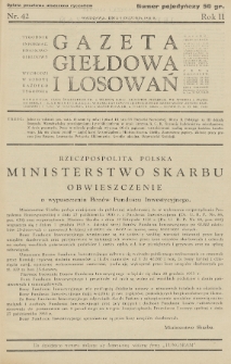 Gazeta Giełdowa i Losowań : tygodnik informac. finansowo-giełdowy. 1933, nr 42