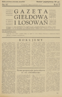 Gazeta Giełdowa i Losowań : tygodnik informac. finansowo-giełdowy. 1933, nr 43