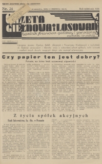 Gazeta Giełdowa i Losowań : tygodnik finansowo-giełdowy i gospodarczy. 1934, nr 24