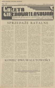 Gazeta Giełdowa i Losowań : tygodnik finansowo-giełdowy i gospodarczy. 1934, nr 27