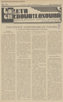 Gazeta Giełdowa i Losowań : tygodnik finansowo-giełdowy i gospodarczy. 1934, nr 38