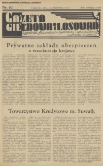 Gazeta Giełdowa i Losowań : tygodnik finansowo-giełdowy i gospodarczy. 1934, nr 40