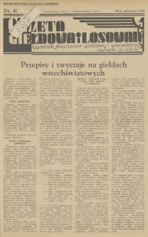 Gazeta Giełdowa i Losowań : tygodnik finansowo-giełdowy i gospodarczy. 1934, nr 41