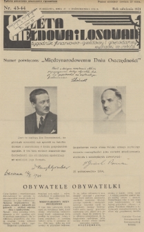 Gazeta Giełdowa i Losowań : tygodnik finansowo-giełdowy i gospodarczy. 1934, nr 43-44