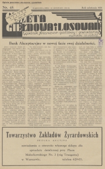 Gazeta Giełdowa i Losowań : tygodnik finansowo-giełdowy i gospodarczy. 1934, nr 45