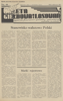Gazeta Giełdowa i Losowań : tygodnik finansowo-giełdowy i gospodarczy. 1934, nr 46