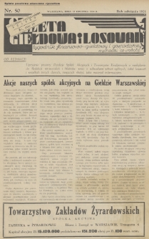 Gazeta Giełdowa i Losowań : tygodnik finansowo-giełdowy i gospodarczy. 1934, nr 50