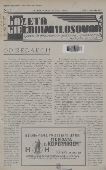 Gazeta Giełdowa i Losowań : tygodnik finansowo-giełdowy i gospodarczy. 1936, nr 1