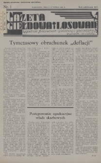 Gazeta Giełdowa i Losowań : tygodnik finansowo-giełdowy i gospodarczy. 1936, nr 2