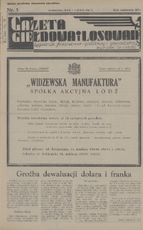 Gazeta Giełdowa i Losowań : tygodnik finansowo-giełdowy i gospodarczy. 1936, nr 5