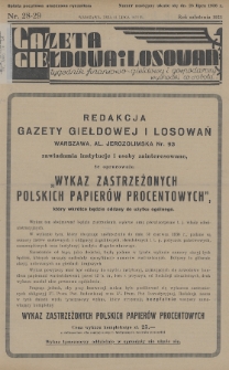 Gazeta Giełdowa i Losowań : tygodnik finansowo-giełdowy i gospodarczy. 1936, nr 28-29