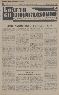 Gazeta Giełdowa i Losowań : tygodnik finansowo-giełdowy i gospodarczy. 1936, nr 31