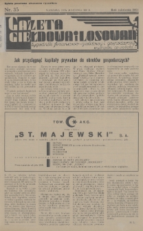 Gazeta Giełdowa i Losowań : tygodnik finansowo-giełdowy i gospodarczy. 1936, nr 35